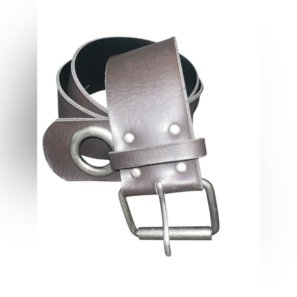 Women’s Dark Brown Statement Belt Silver Hardware 25”-35” - Picture 1 of 3